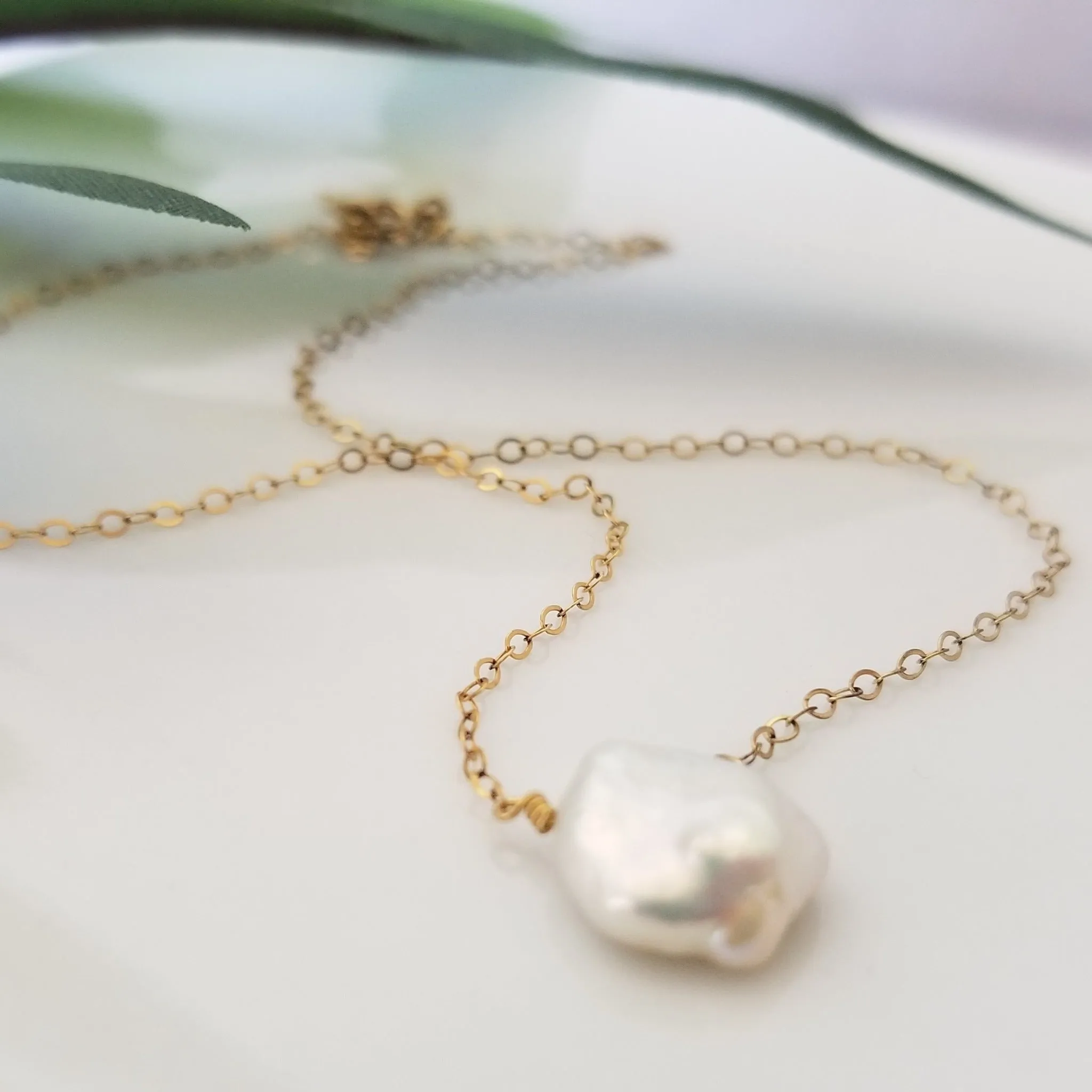 The "Haley" Set - Raw Pearl and Initial Necklace Set - Sterling, Gold, or Rose Gold