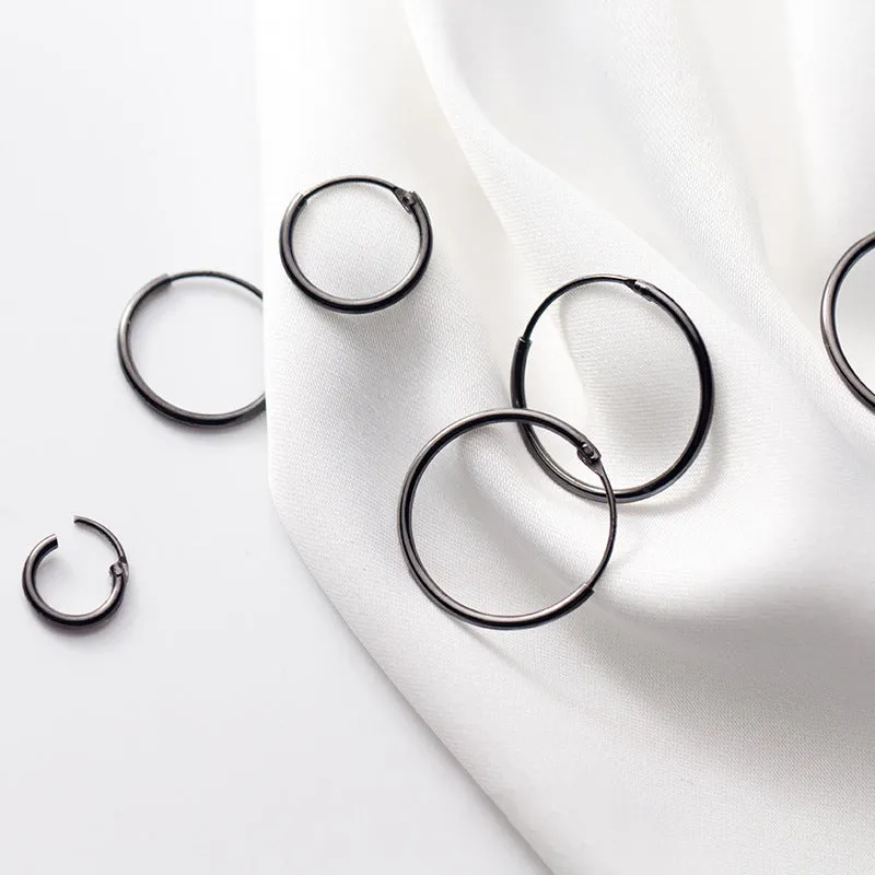 Thin Small Medium Big Hoop Earrings-SH022