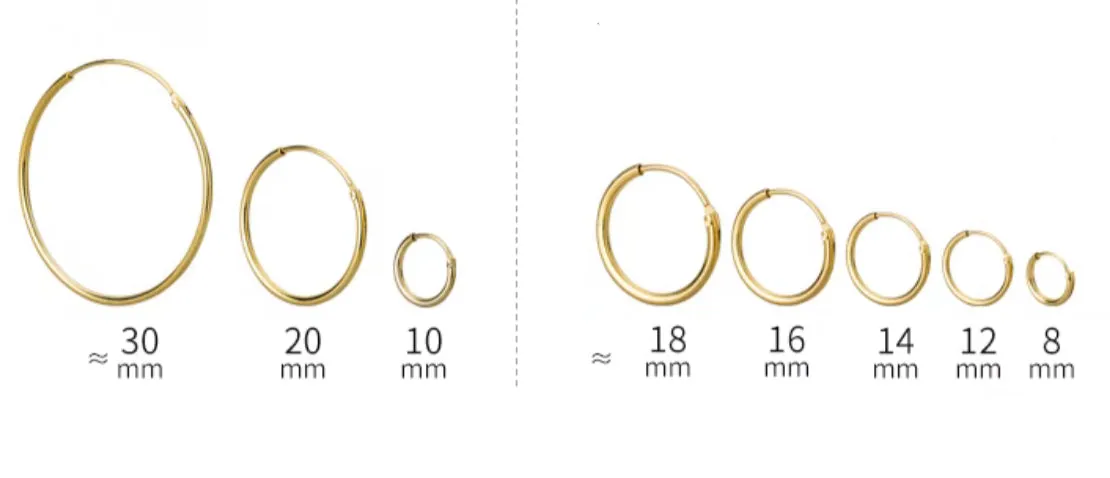 Thin Small Medium Big Hoop Earrings-SH022
