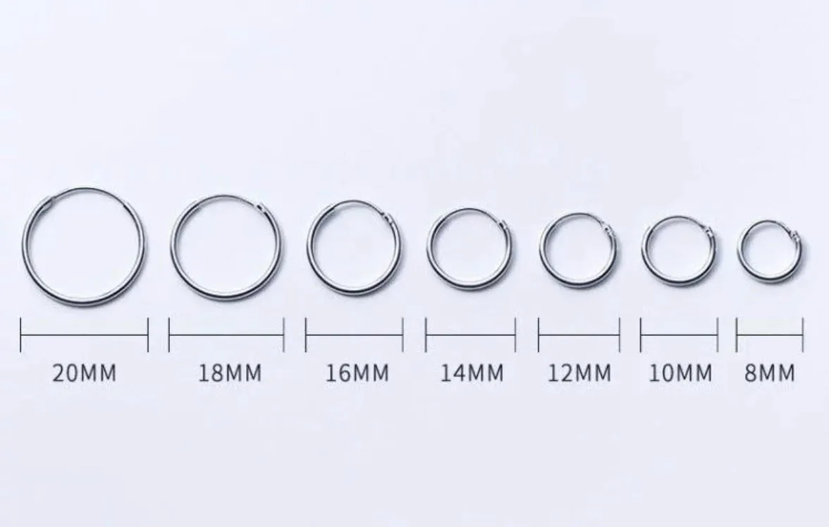 Thin Small Medium Big Hoop Earrings-SH022