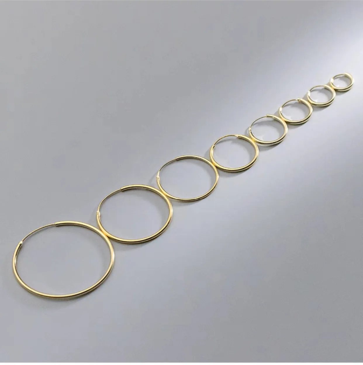 Thin Small Medium Big Hoop Earrings-SH022
