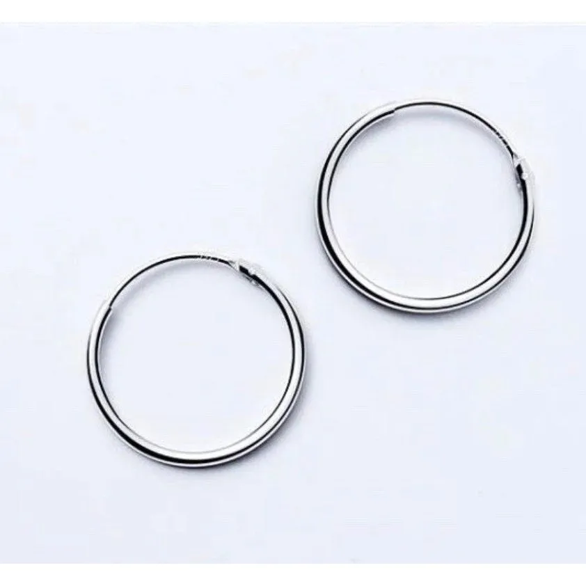Thin Small Medium Big Hoop Earrings-SH022