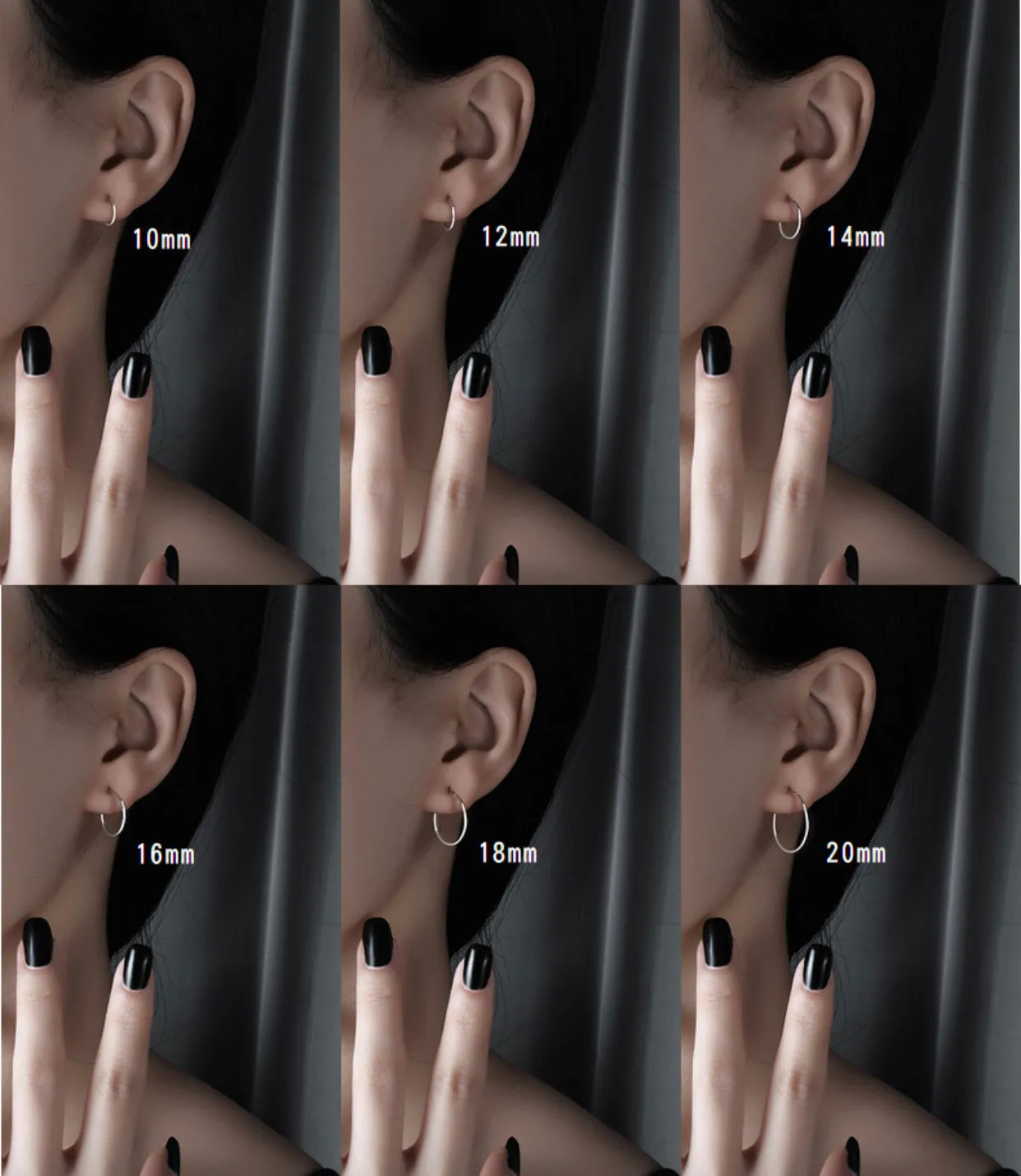 Thin Small Medium Big Hoop Earrings-SH022