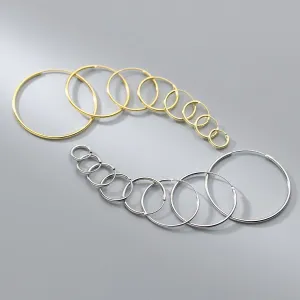 Thin Small Medium Big Hoop Earrings-SH022