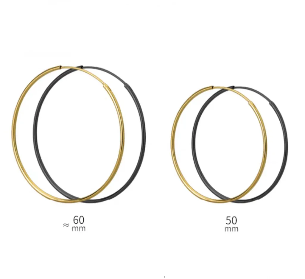 Thin Small Medium Big Hoop Earrings-SH022