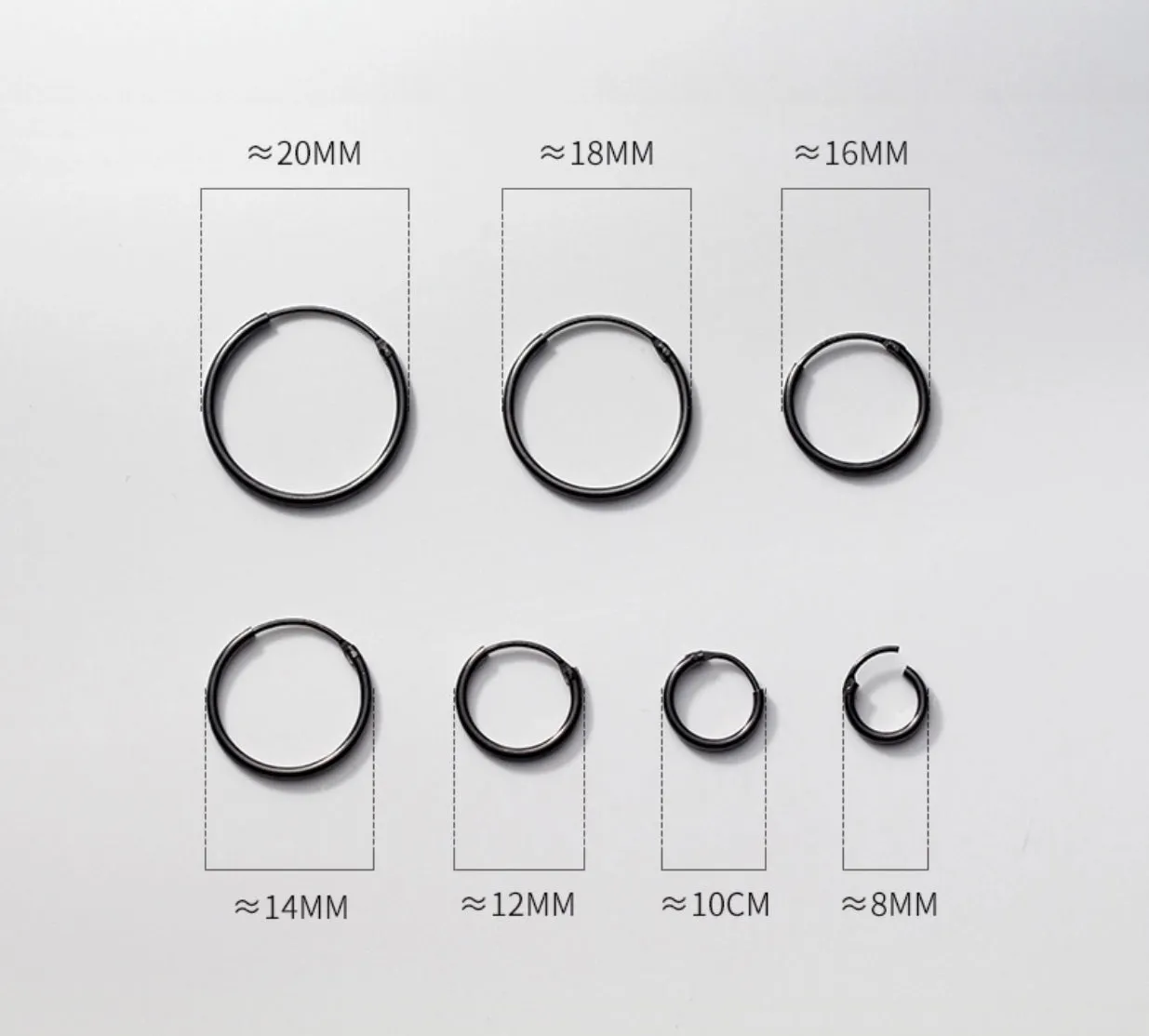 Thin Small Medium Big Hoop Earrings-SH022