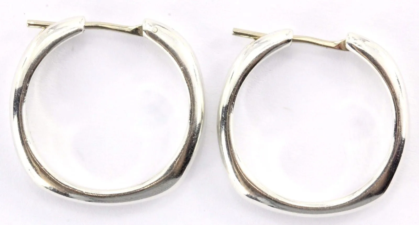 Tiffany & Co Sterling Silver Cushion Hoop Earrings