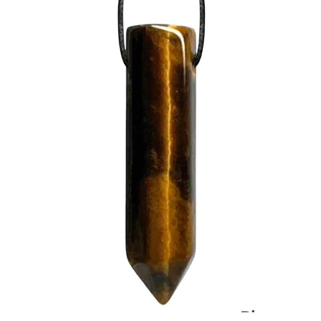 Tiger Eye Bullet Necklace - Focused Energy Pendant