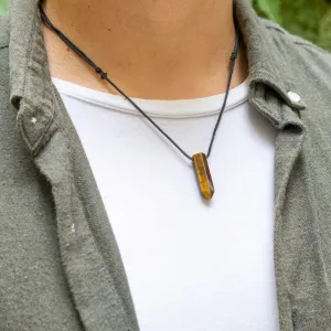 Tiger Eye Bullet Necklace - Focused Energy Pendant
