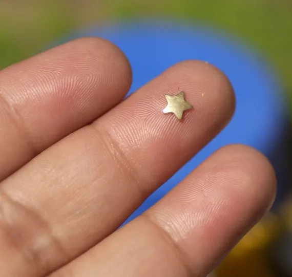 Tiny metal Stars 5mm, Chubby star blanks