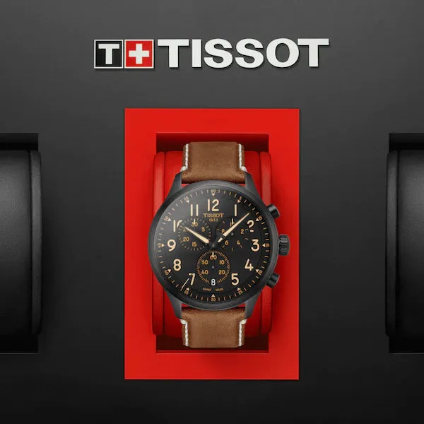 Tissot Chrono XL PVD on Brown Leather look