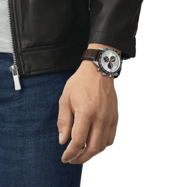 TISSOT PRS 516 CHRONOGRAPH SILVER LEATHER