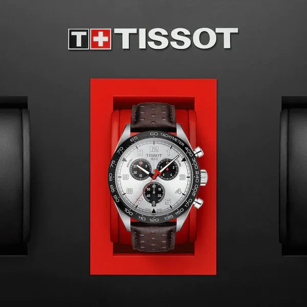 TISSOT PRS 516 CHRONOGRAPH SILVER LEATHER