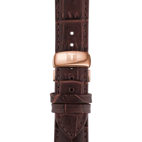 TISSOT TRADITION ON SILVER RG PVD LEATHER