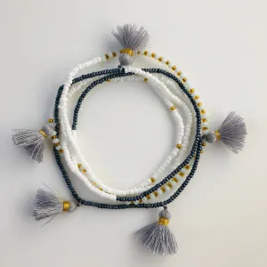 TM. 5 Bead Tassel Bracelet