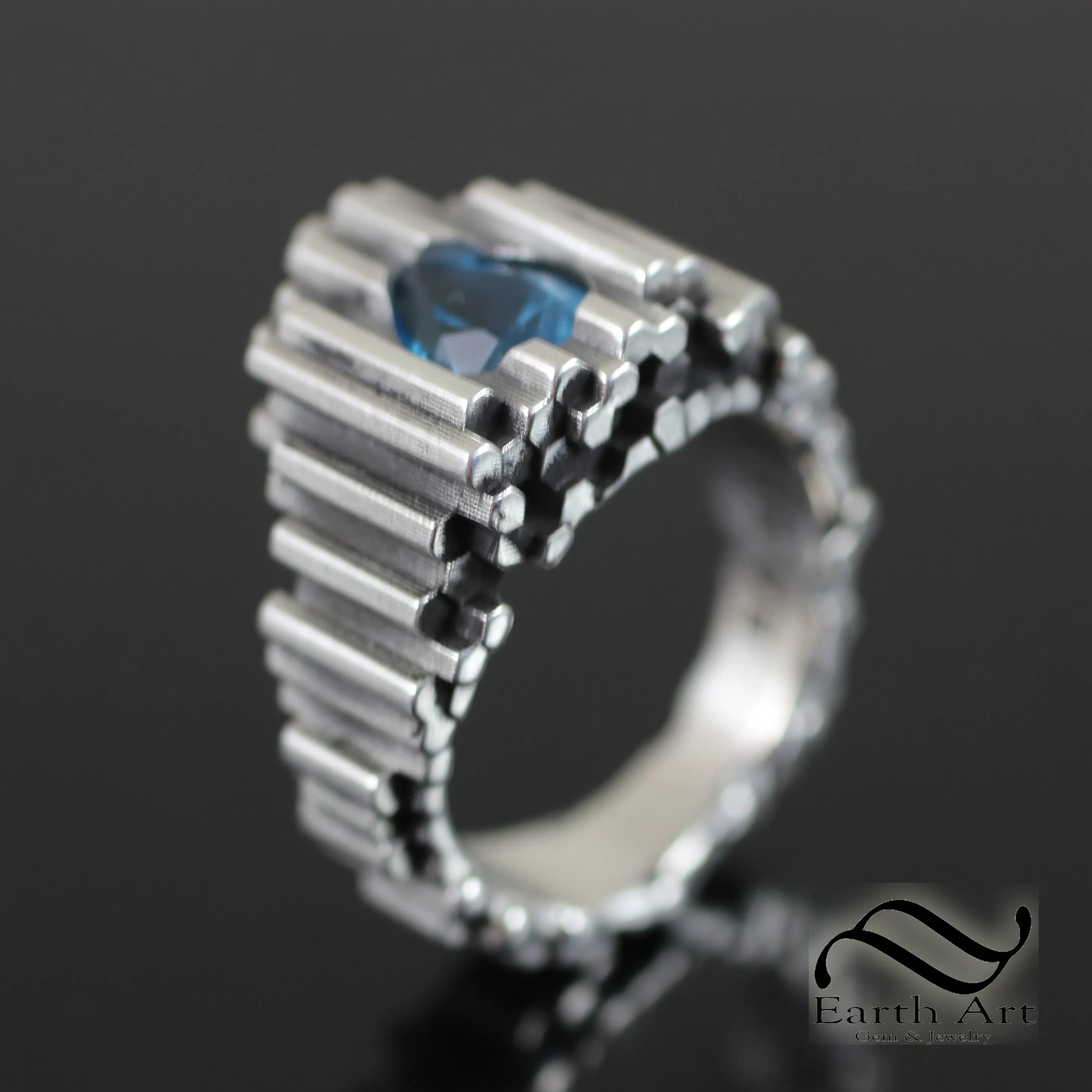 Topaz Fortress of Solitude Ring - Sterling Silver