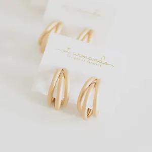 Triple Gold Earrings