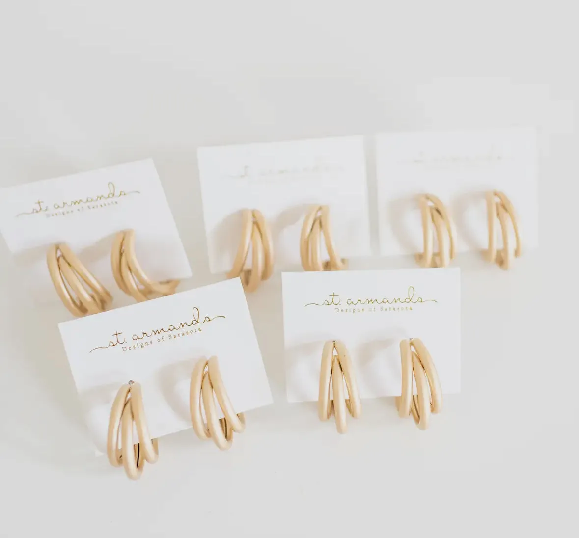 Triple Gold Earrings