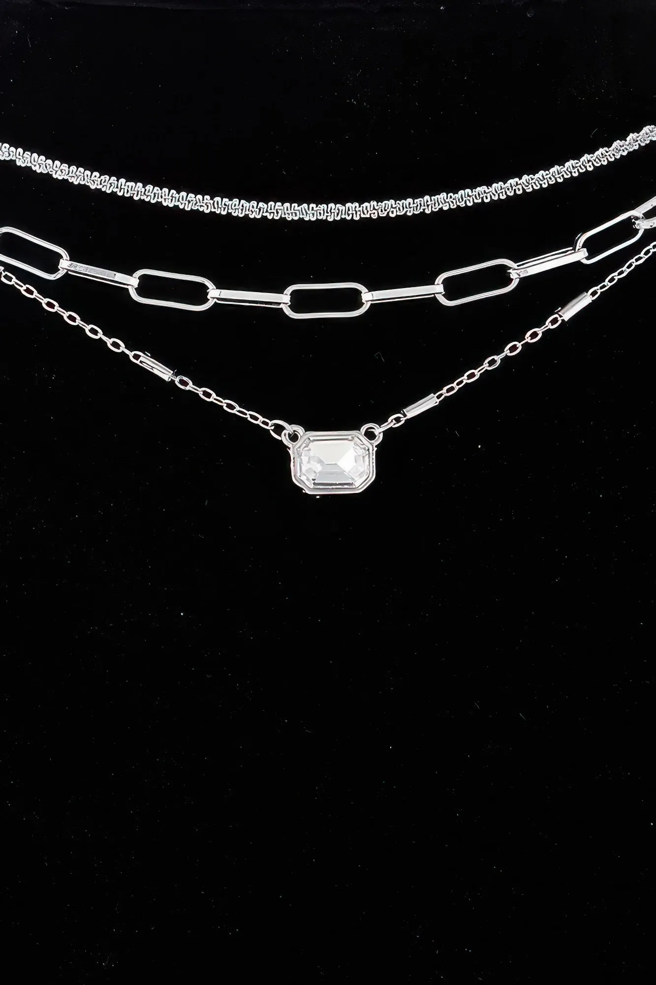 Triple Jeweled Choker Necklace