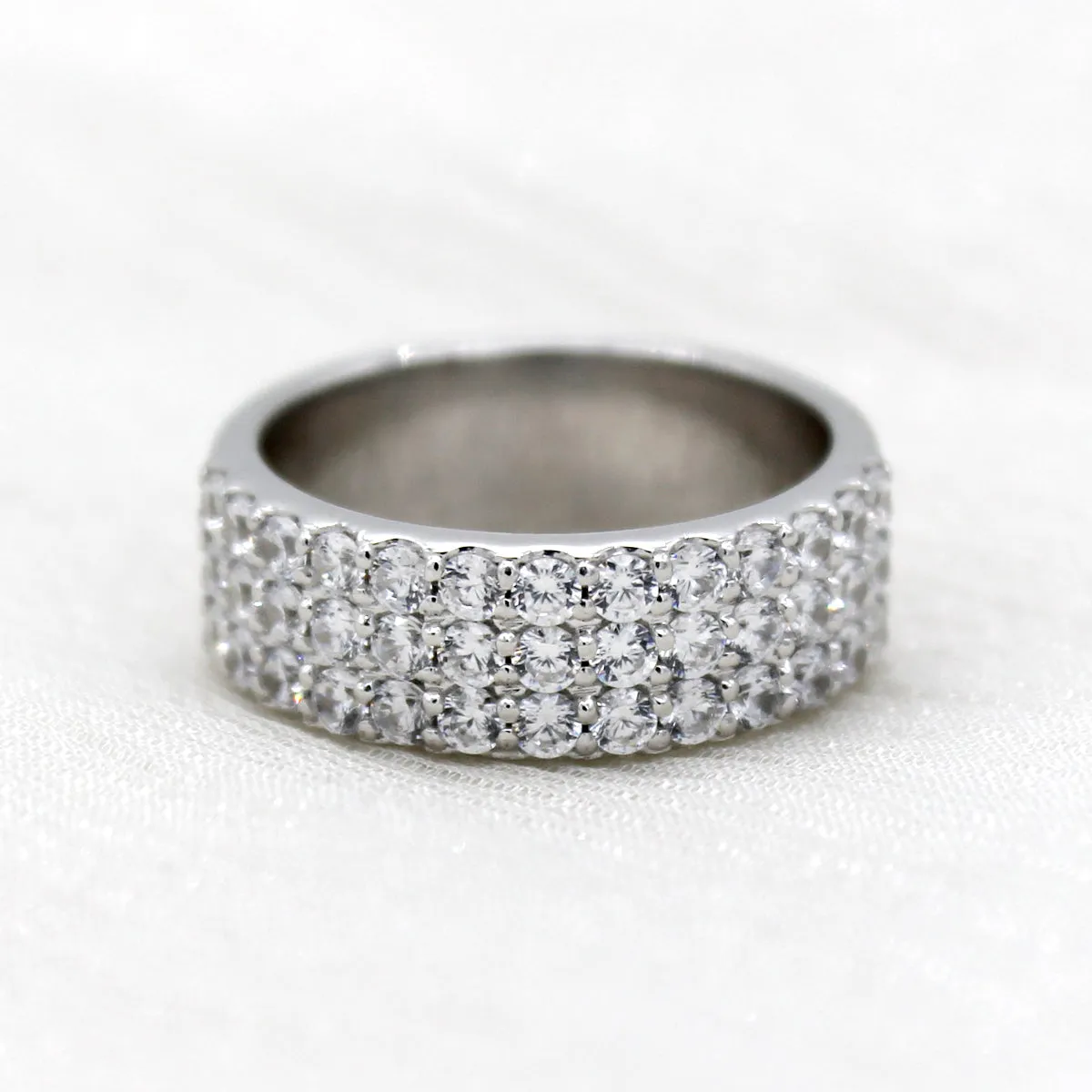 TRIPLE ROW HALF ETERNITY BAND | STACKABLE RINGS