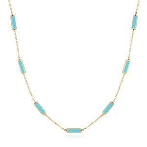 Turquoise Bar Chain Necklace