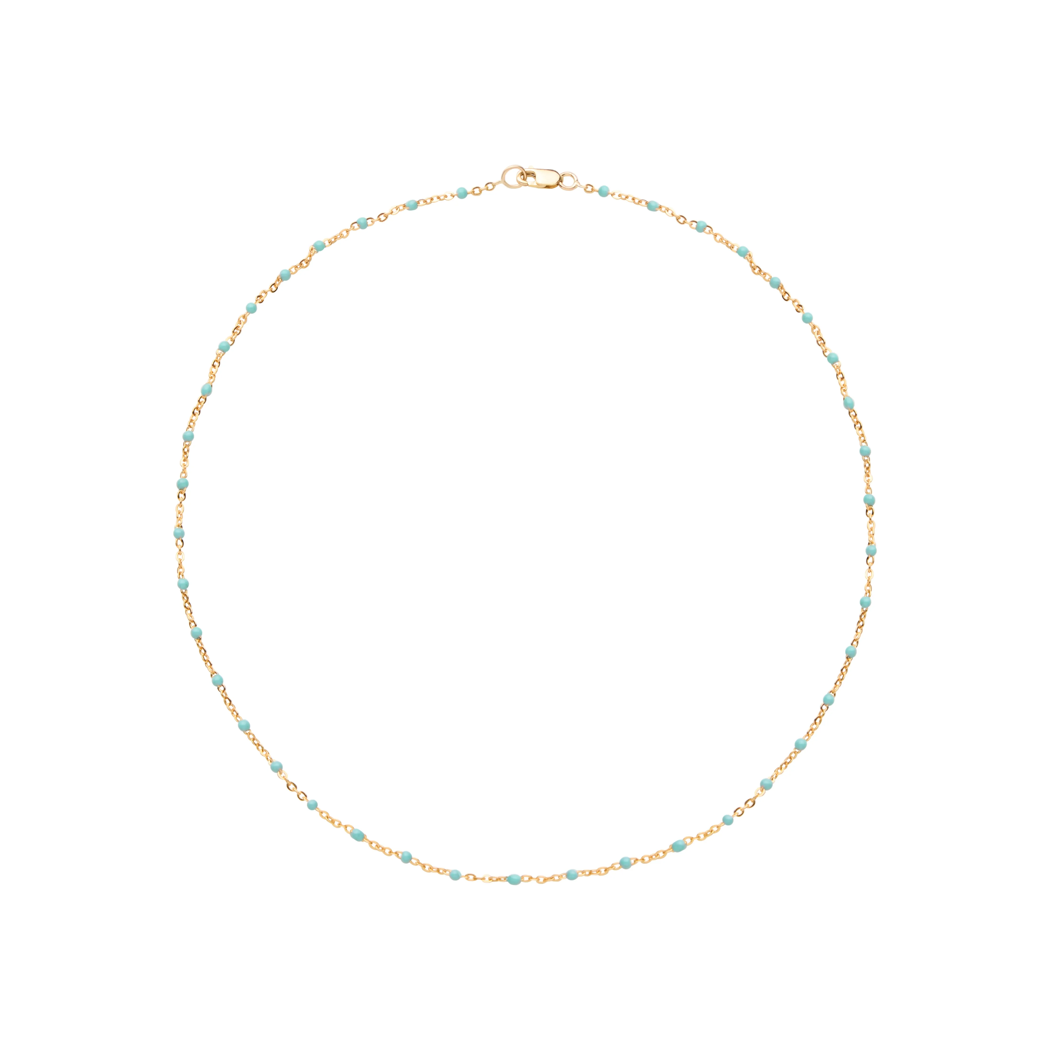 Turquoise Enamel Choker - 14K Gold Filled