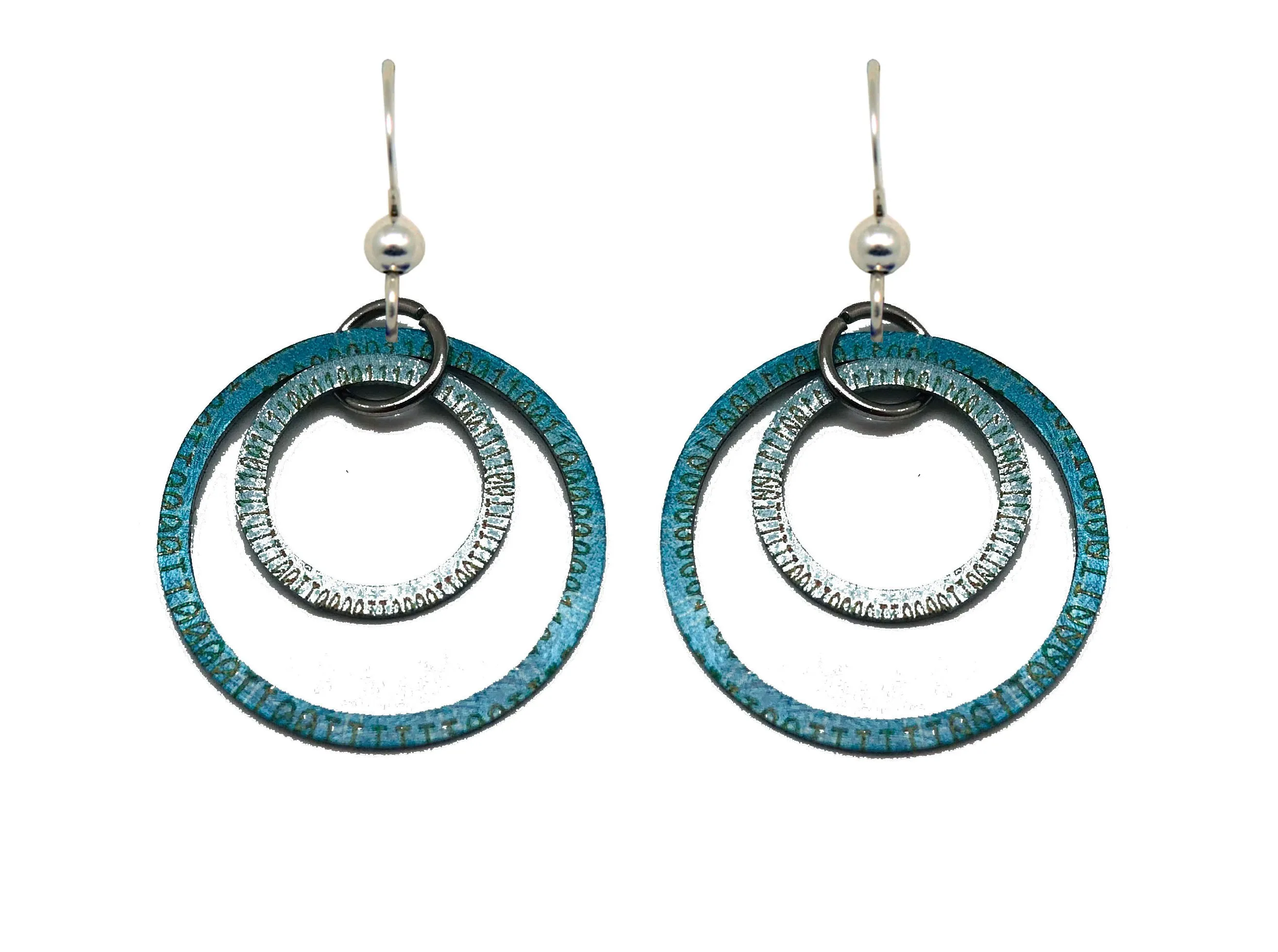 Turquoise Patina Hoop Earrings by d'ears