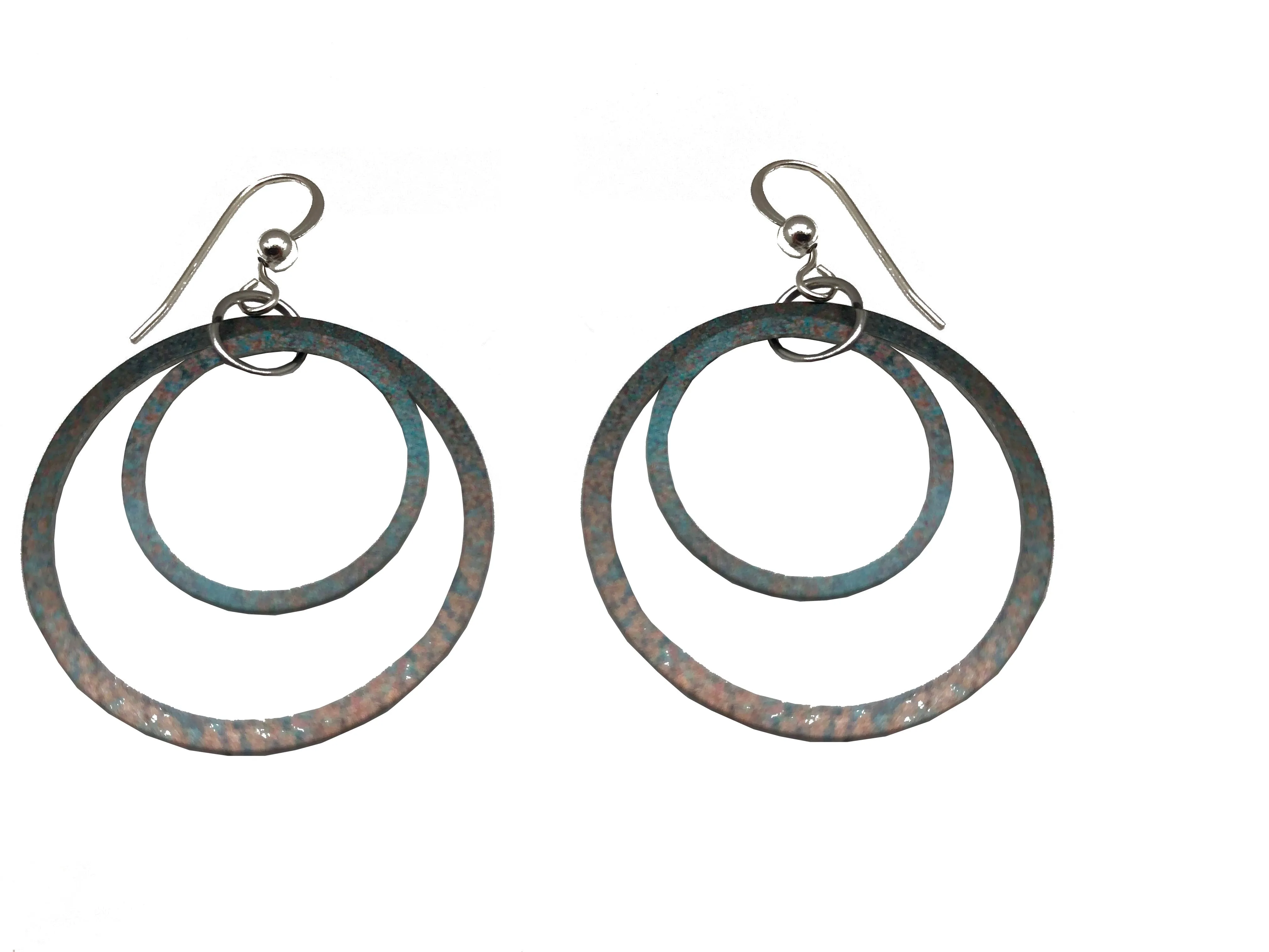 Turquoise Patina Hoop Earrings by d'ears