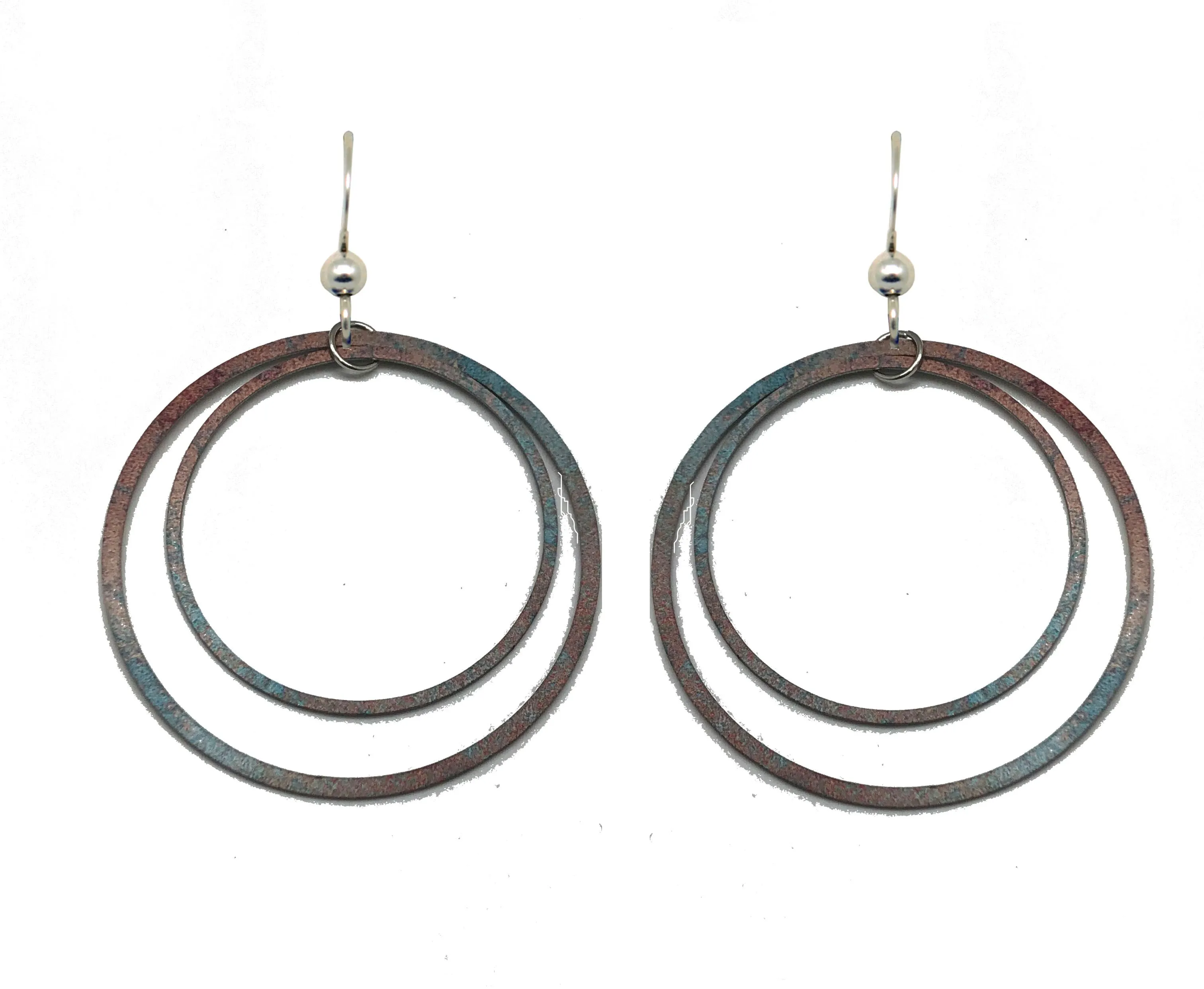 Turquoise Patina Hoop Earrings by d'ears