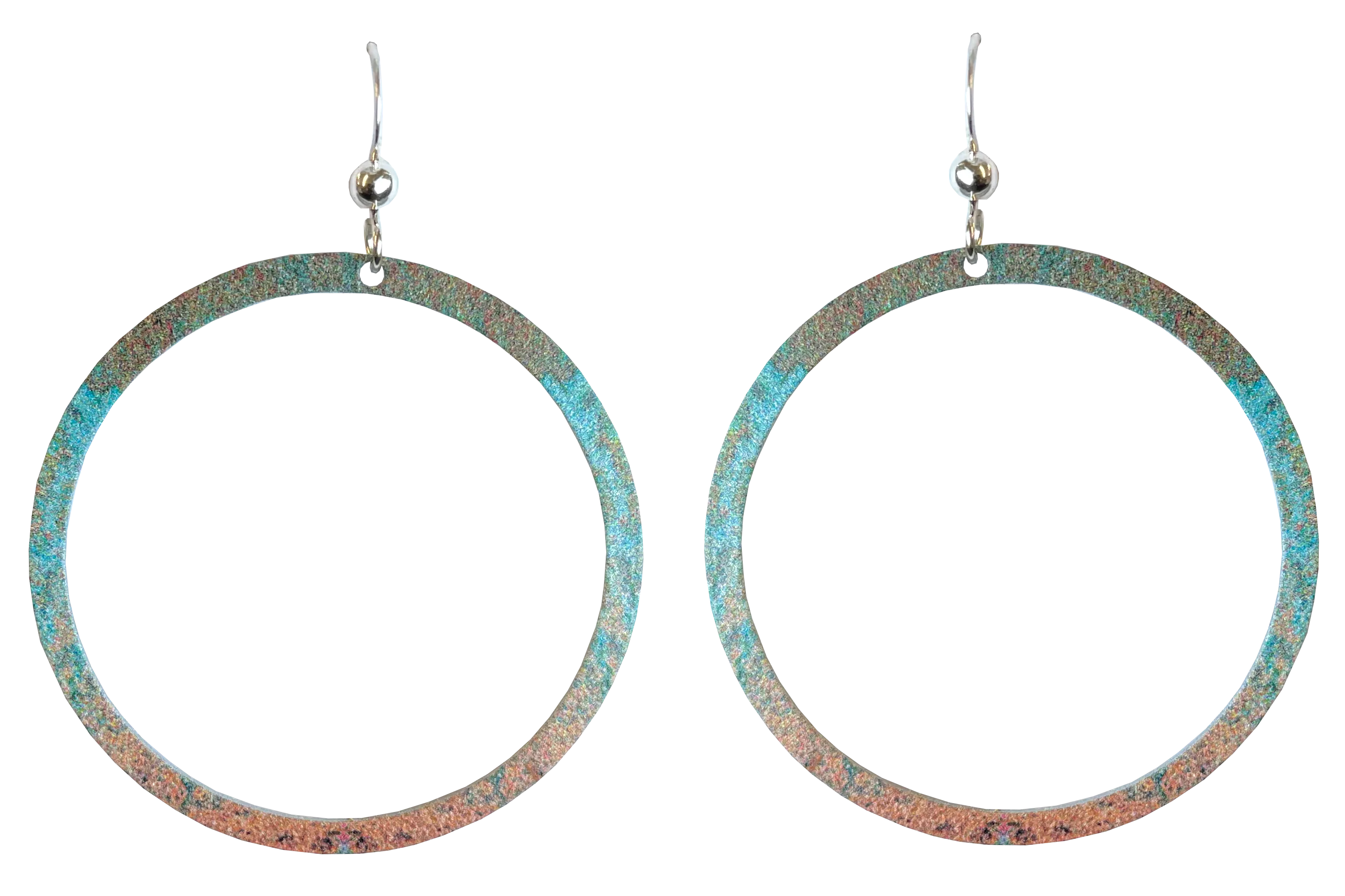 Turquoise Patina Hoop Earrings by d'ears