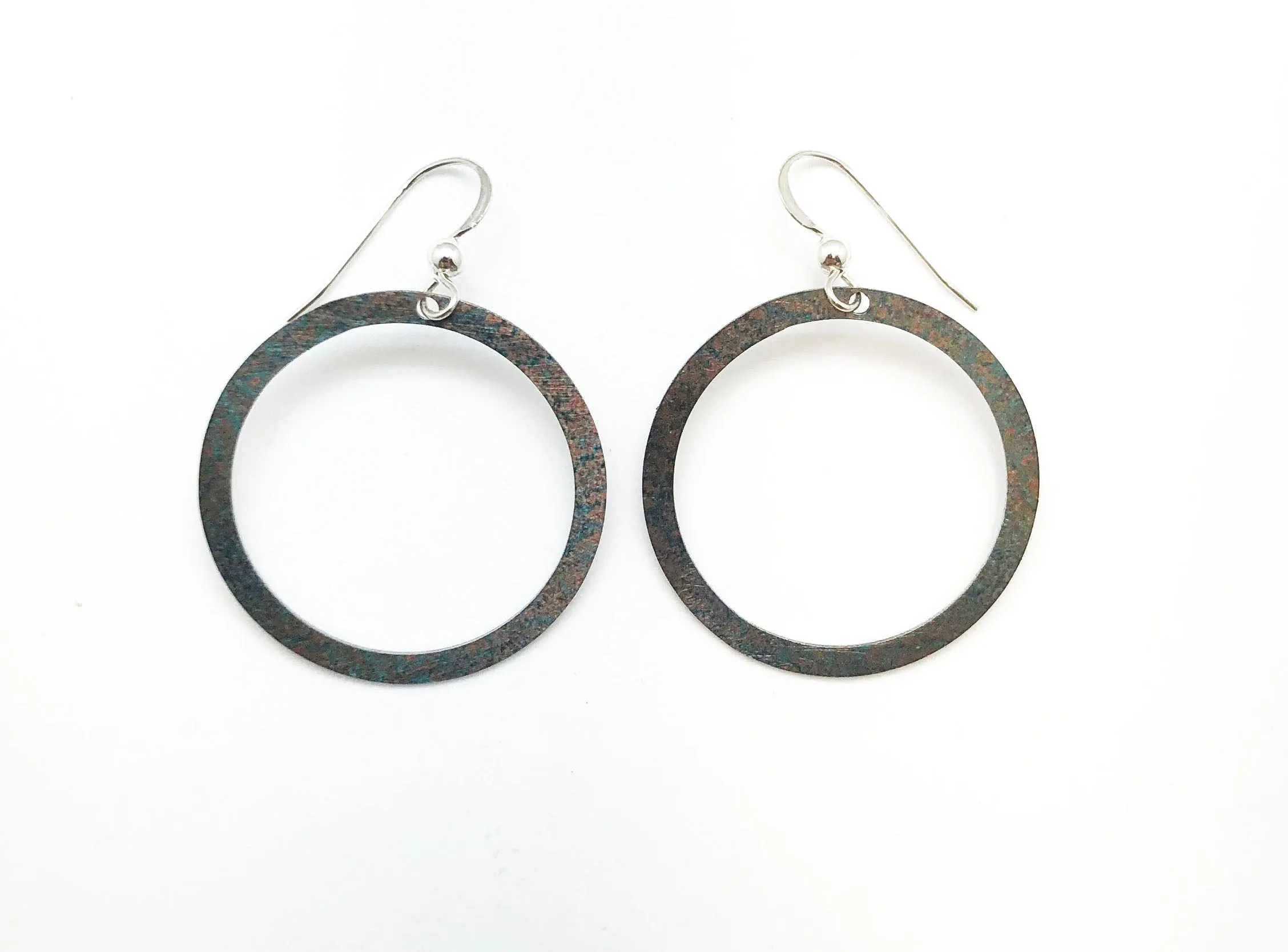 Turquoise Patina Hoop Earrings by d'ears