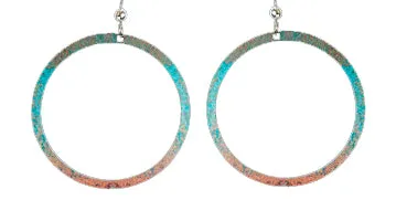 Turquoise Patina Hoop Earrings by d'ears