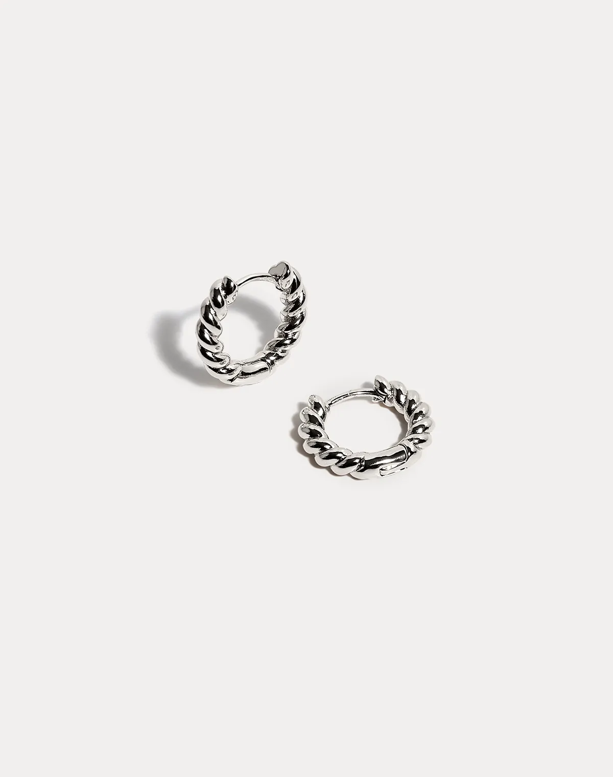 Twisted Silver Hoop Earrings
