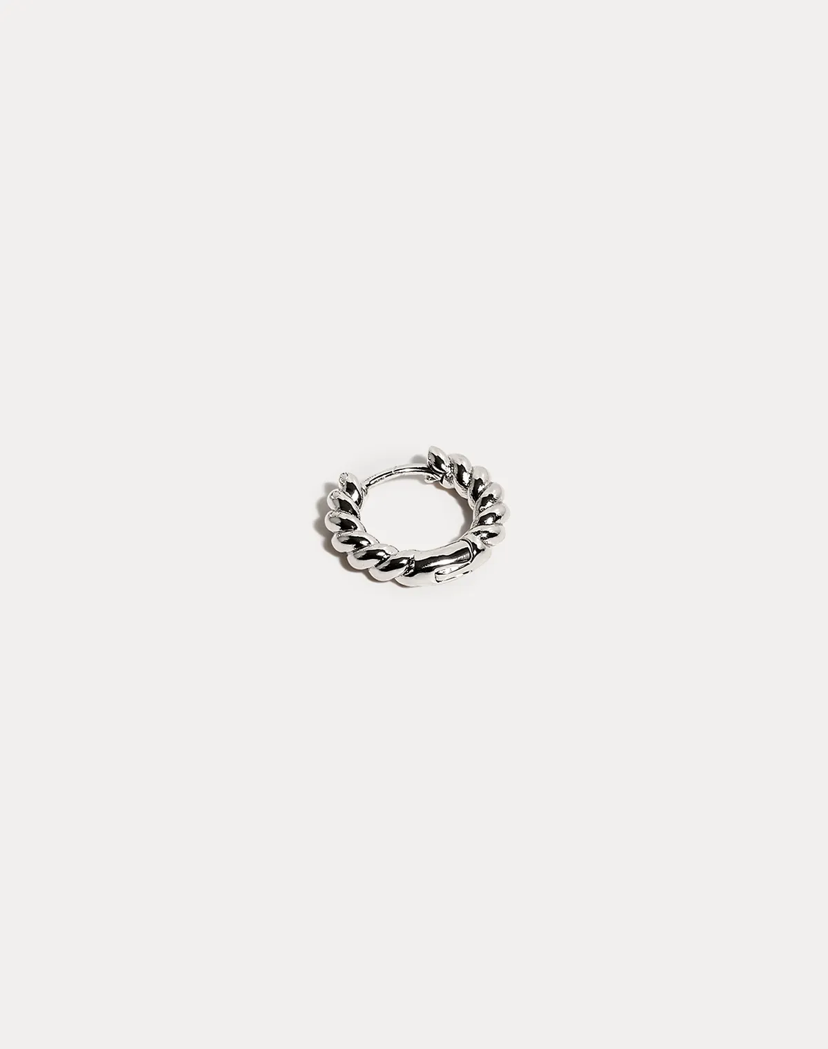 Twisted Silver Hoop Earrings