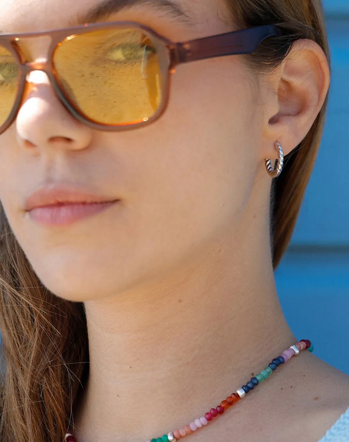 Twisted Silver Hoop Earrings