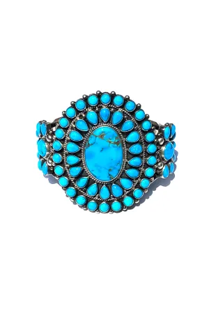 Tyler Brown Navajo Turquoise Cluster Cuff Bracelet