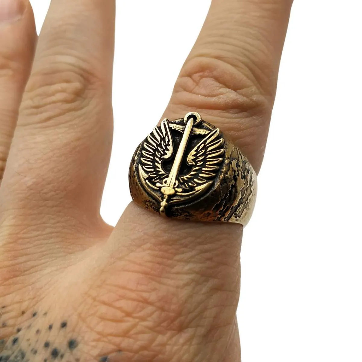 Ukrainian marines signet ring from bronze