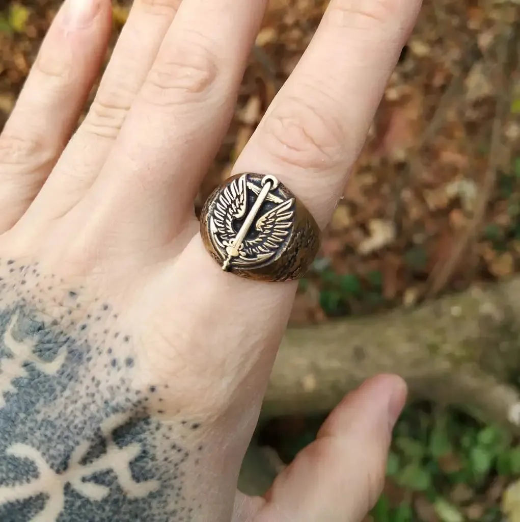 Ukrainian marines signet ring from bronze
