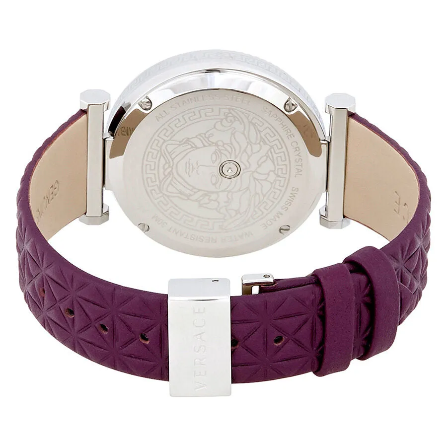 Versace V-Helix Ivory Dial Leather Ladies Watch VQG010015