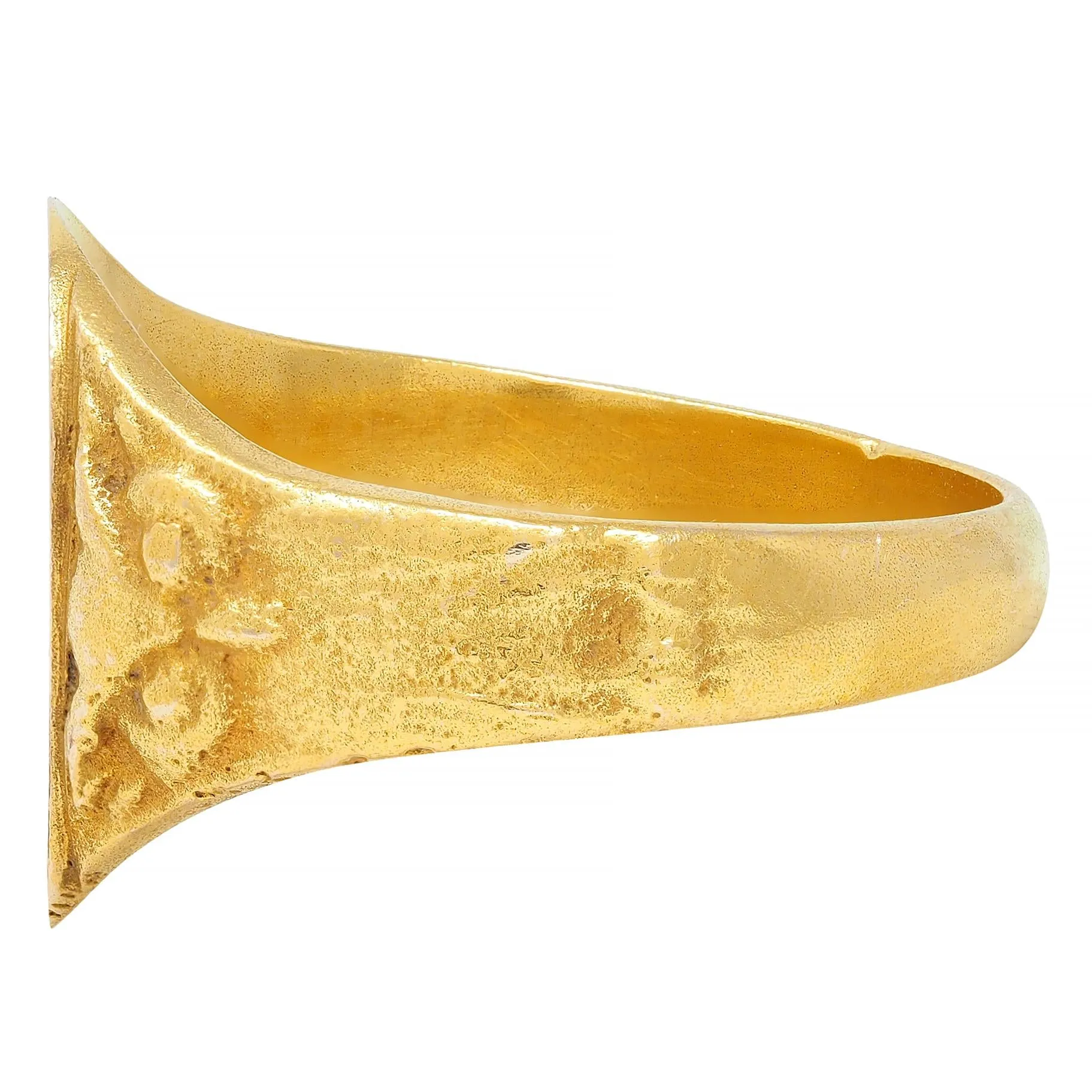 Victorian 14 Karat Yellow Gold Owl Antique Unisex Bird Animal Signet Ring