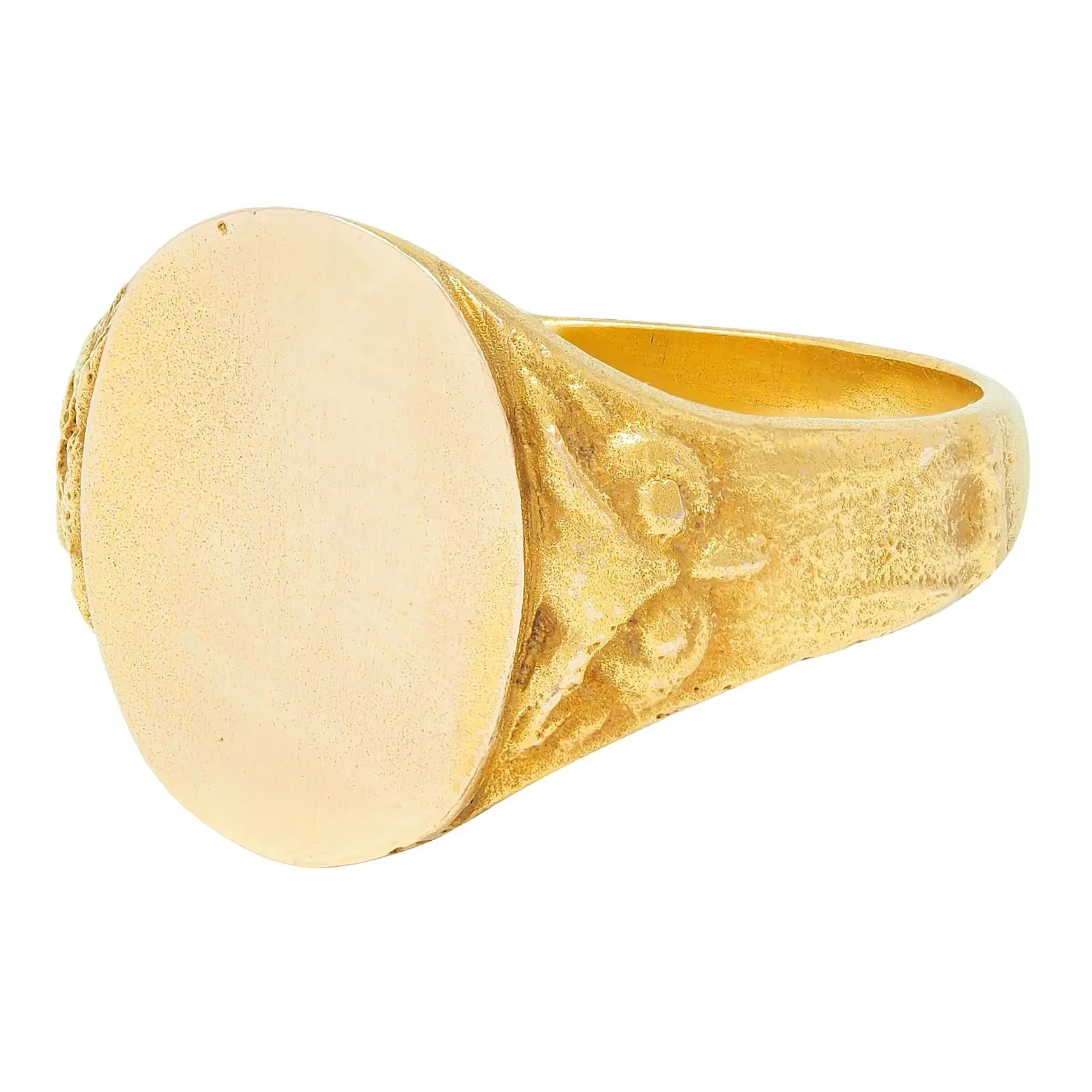 Victorian 14 Karat Yellow Gold Owl Antique Unisex Bird Animal Signet Ring