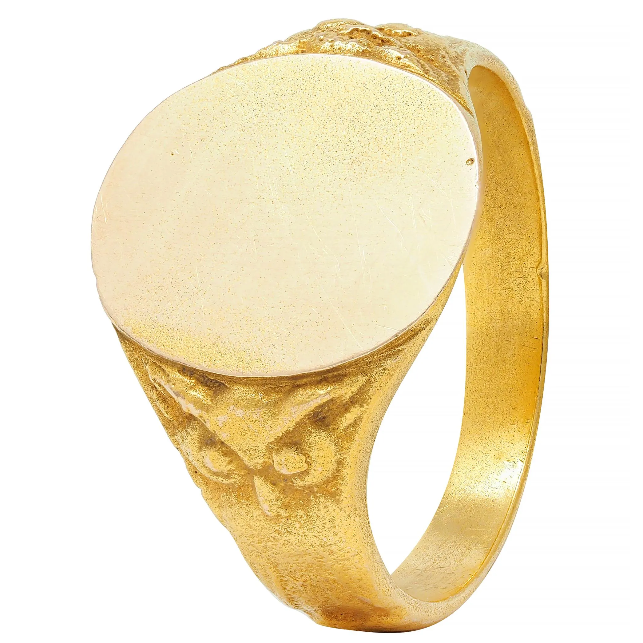 Victorian 14 Karat Yellow Gold Owl Antique Unisex Bird Animal Signet Ring