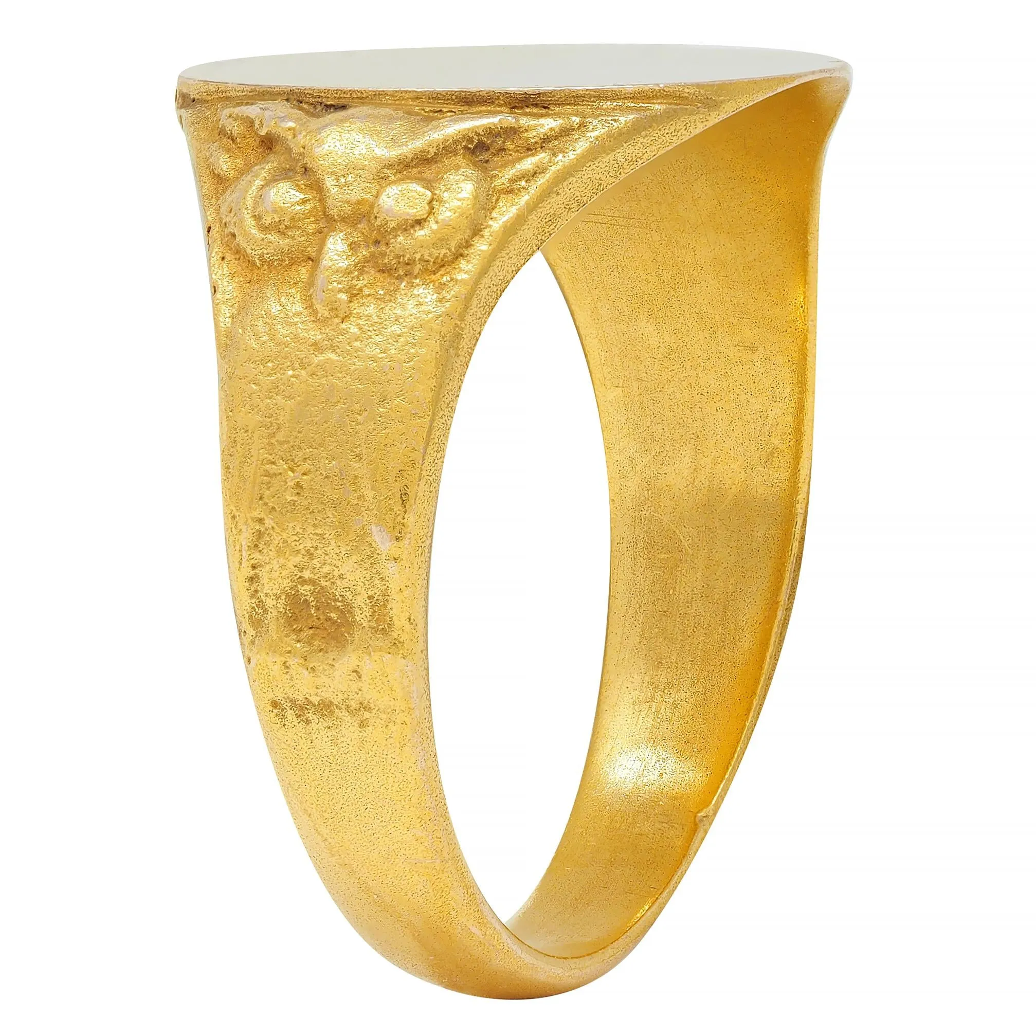 Victorian 14 Karat Yellow Gold Owl Antique Unisex Bird Animal Signet Ring