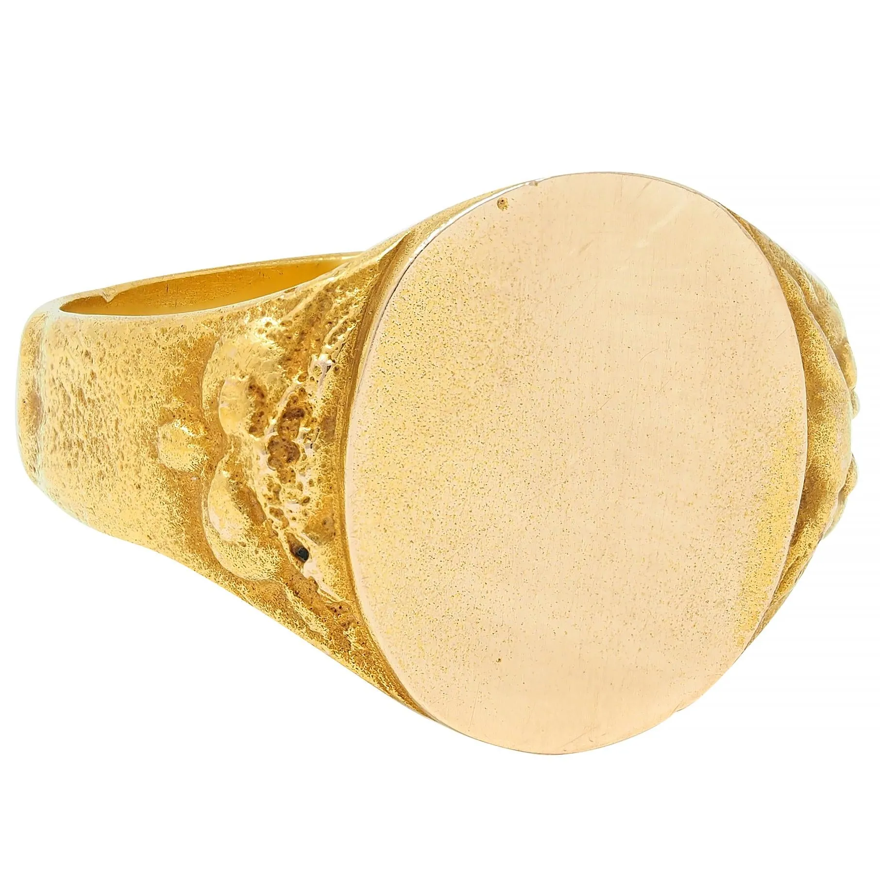Victorian 14 Karat Yellow Gold Owl Antique Unisex Bird Animal Signet Ring