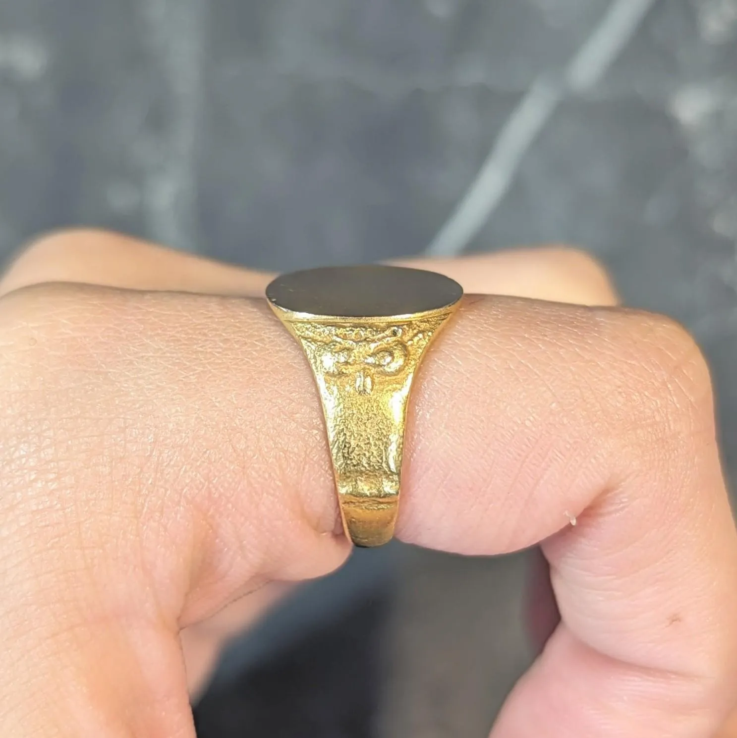 Victorian 14 Karat Yellow Gold Owl Antique Unisex Bird Animal Signet Ring