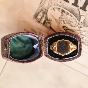 Victorian Bloodstone Shield Signet Ring