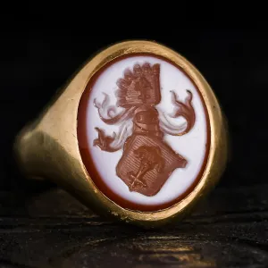 Victorian Knight Intaglio Signet Ring