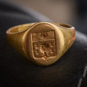 Victorian "Tree, Sun & Wheat" Heraldic Signet Ring ON HOLD