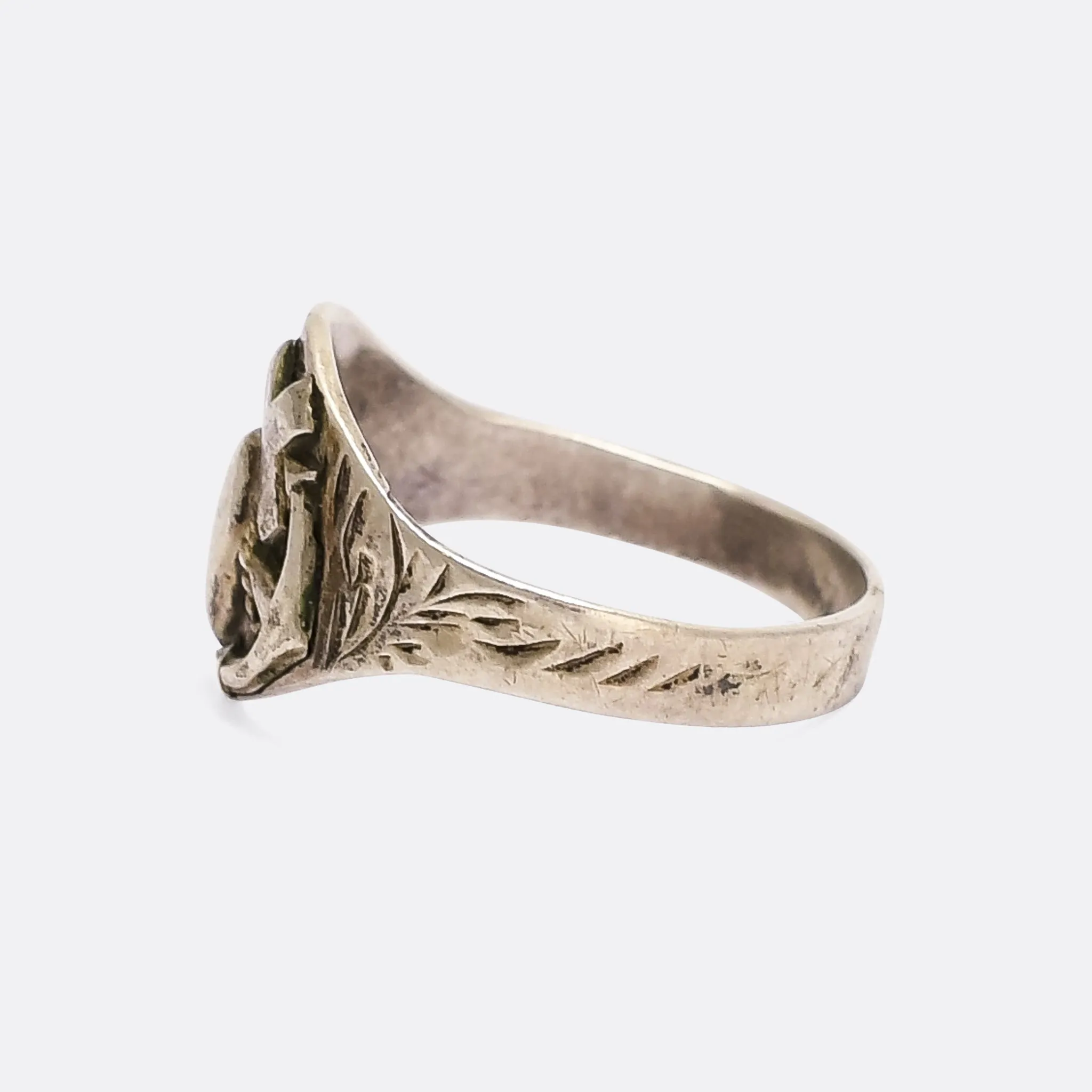 Victorian Silver "Hope Faith & Charity" Signet Ring