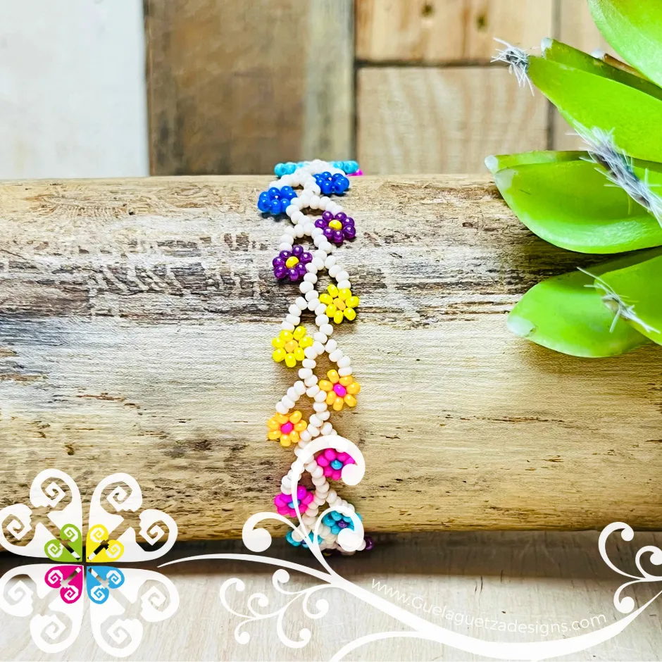 Vine Flower Blossom Beaded Bracelet